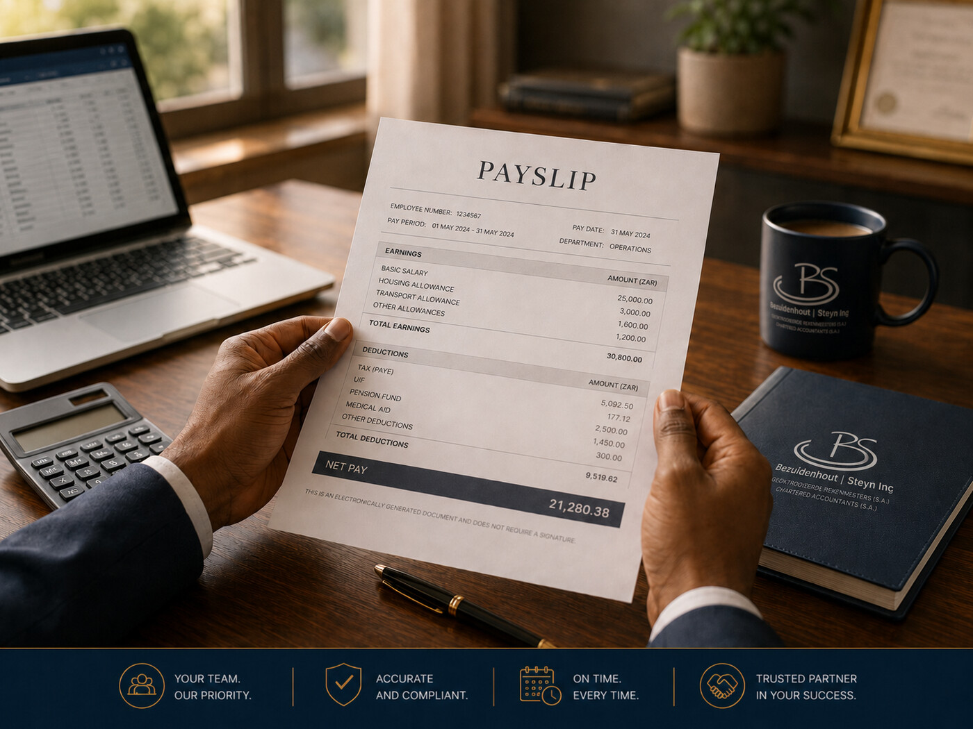 Payroll and salary administration at Bezuidenhout & Steyn