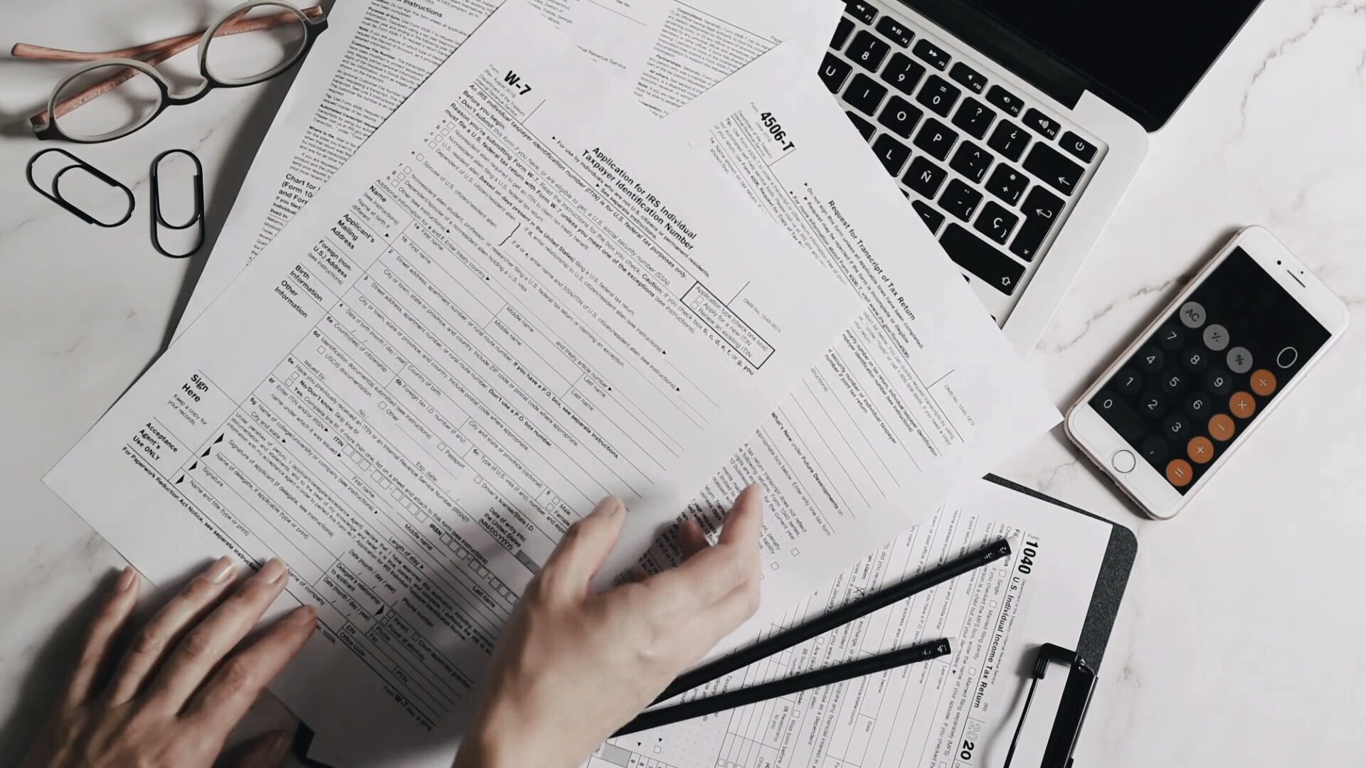 Accounting and tax paperwork at Bezuidenhout & Steyn